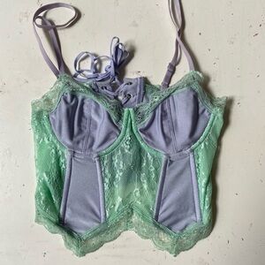 Edikted Purple and Green Lace Bra with Structured Cups
